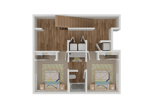 Floor plan for 3 beds, 2.5 baths, 1703 sqft